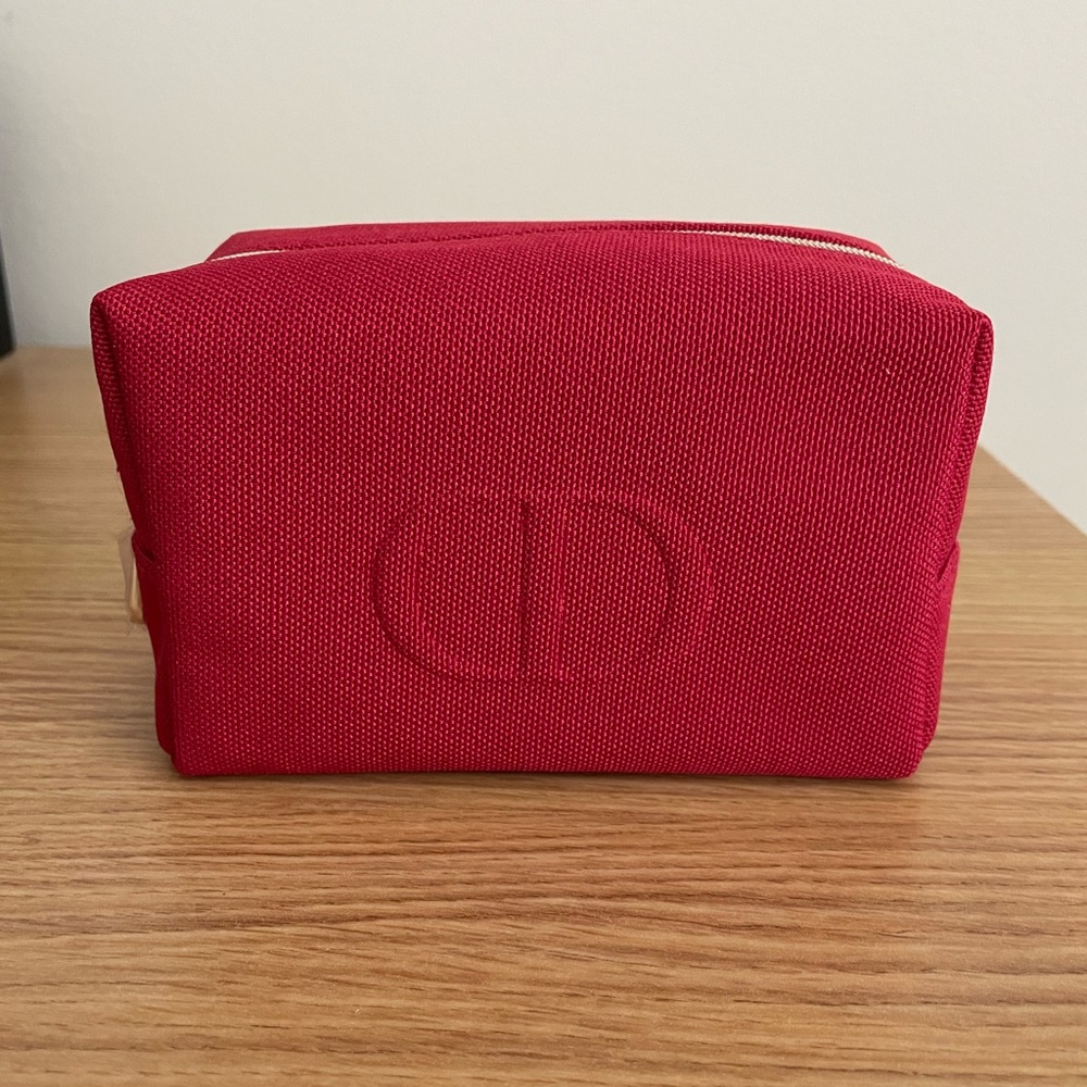 BRAND NEW - Dior Red Textured Makeup Pouch